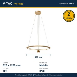 Lampadario LED a sospensione 45W anello V-TAC VT-10126 - foto 10