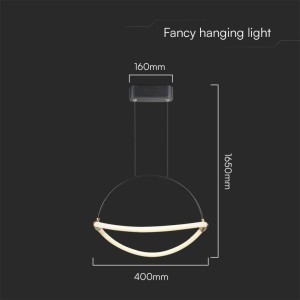 Lampadario LED a sospensione 12W nero V-TAC VT-10124 - foto 7