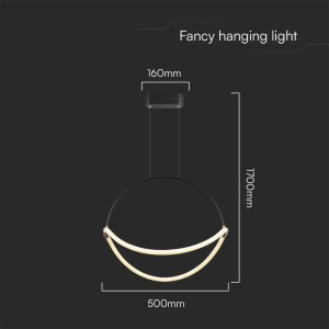 Lampadario LED a sospensione 16W nero V-TAC VT-10125 - foto 7