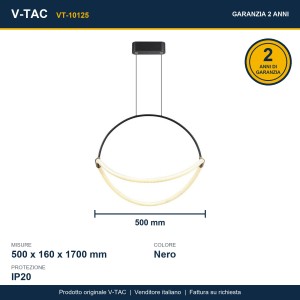 Lampadario LED a sospensione 16W nero V-TAC VT-10125 - foto 9