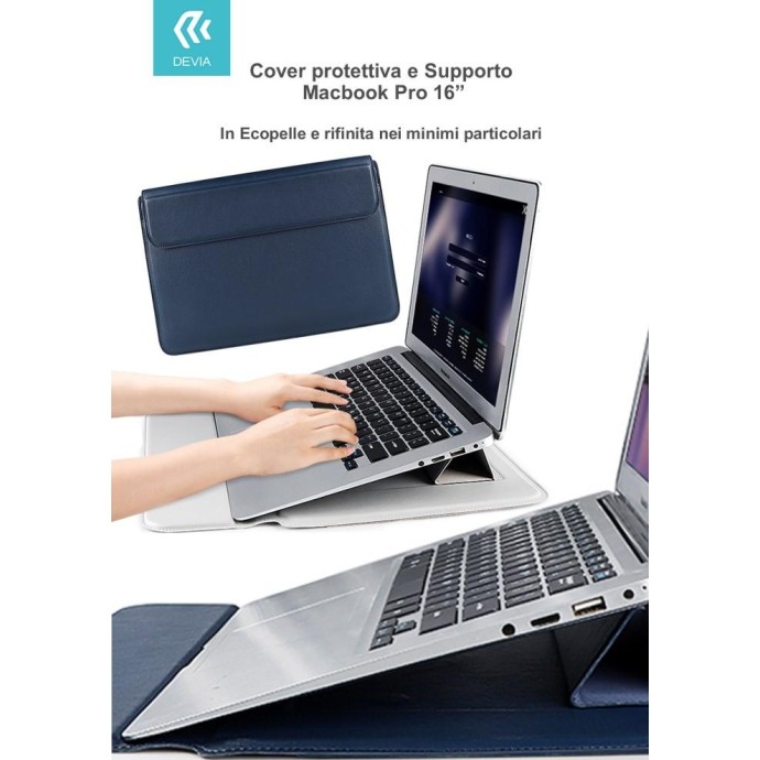 Cover protettiva per Macbook Pro 16'' con Supporto Blu Cover protettiva per Macbook Pro 16'' con Supporto Blu