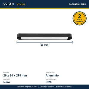 Faretto LED lineare da binario magnetico Slim 14W nero V-TAC VT-4211 - foto 11