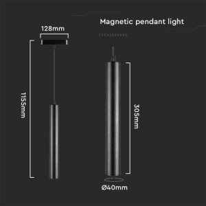 Faretto LED da binario magnetico 15W IP20 nero V-TAC VT-4214 - foto 9