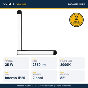 Faretto LED da binario magnetico 25W 48V nero V-TAC VT-42025 - foto 9
