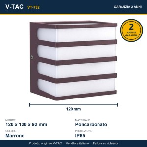 Applique LED da esterno 8W IP65 marrone V-TAC VT-732 - foto 9
