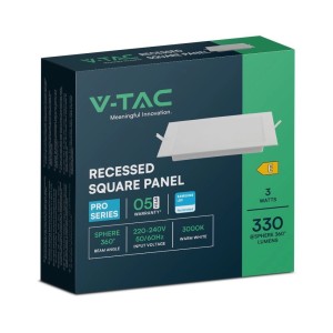 Pannello LED da incasso 3W 330 lm 80x80 mm bianco V-TAC VT-61003 - foto 4