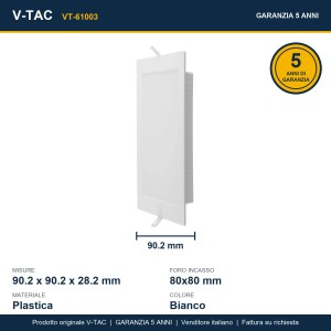 Pannello LED da incasso 3W 330 lm 80x80 mm bianco V-TAC VT-61003 - foto 10
