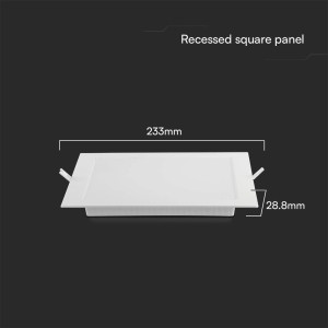Pannello LED 18W quadrato da incasso bianco V-TAC VT-61018 - foto 8