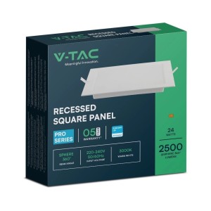 Pannello LED da incasso 24W quadrato 280mm Bianco V-TAC VT-61024 - foto 4