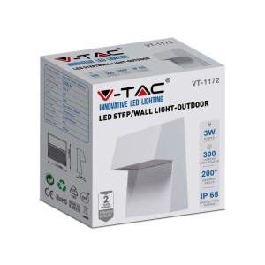 Faretto LED segnapasso quadrato 3W IP65 bianco V-TAC VT-1172-W-N - foto 3