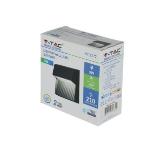 Faretto LED segnapasso quadrato 3W nero IP65 V-TAC VT-1172-B - foto 2