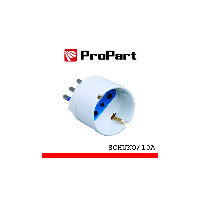 Adattatore schuko/italiana 10A 2P+T bianco ProPart-El