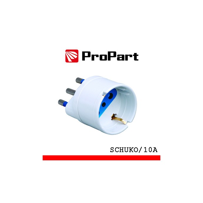 Adattatore schuko/italiana presa 10A spina 16A bianco ProPart-El
