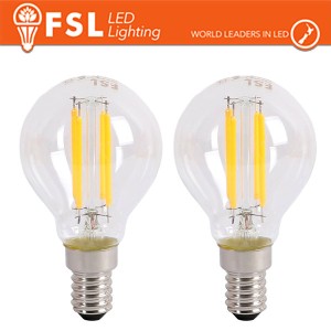 Lampadina LED filamento G45 4W 3000K E14 FSL - confezione da 2 pezzi - foto 2