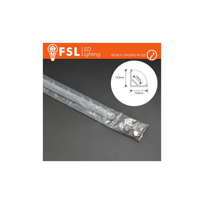 Profilo alluminio angolare 6063 2m argento cover opale FSL