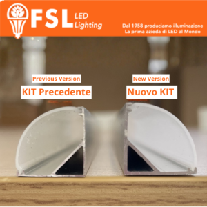 Profilo alluminio angolare 6063 2m argento cover opale FSL - foto 2