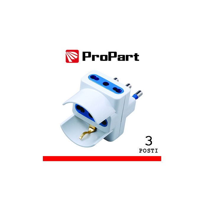 Adattatore triplo 10/16A 250V 1500W bianco ProPart-El