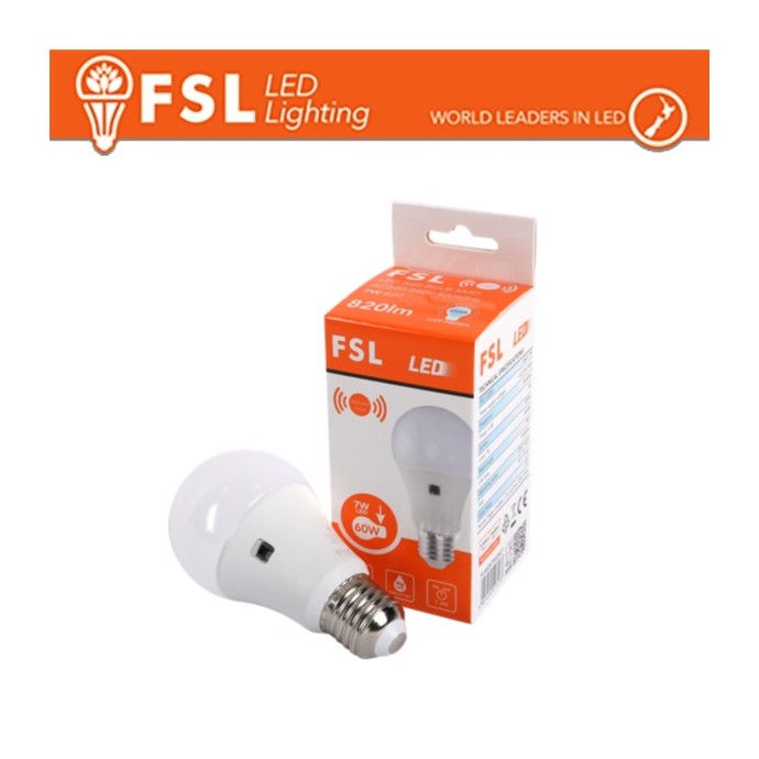 Lampadina LED E27 7W 6500K con doppio sensore crepuscolare FSL
