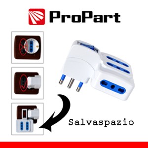 Adattatore 4 prese bipasso 10/16A con interruttore ProPart-El - foto 2