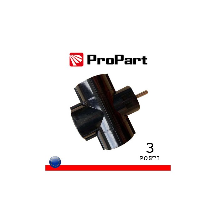 Adattatore triplo 3 prese Schuko 16A nero ProPart-El