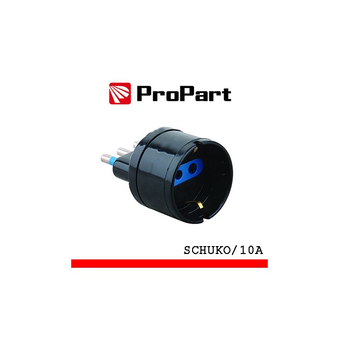 Adattatore schuko/italiana 10A 250V nero ProPart-El