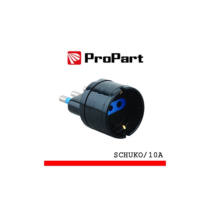 Adattatore schuko/italiana 10A, spina 16A nero ProPart-El