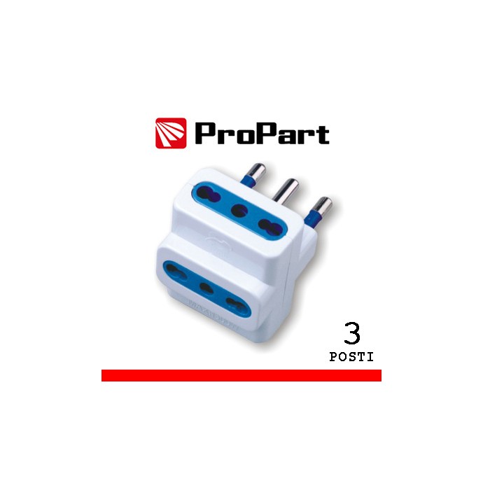 Adattatore triplo 3 prese 10/16A bipasso bianco ProPart-El