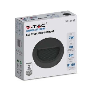 Faretto LED segnapasso rotondo 2W IP65 nero V-TAC VT-1142 - foto 4
