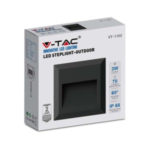 Faretto LED segnapasso quadrato 2W IP65 nero V-TAC VT-1152 - foto 4