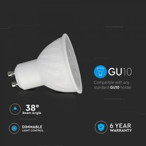 Faretto LED GU10 6W 38° dimmerabile V-TAC VT-227D - foto 6