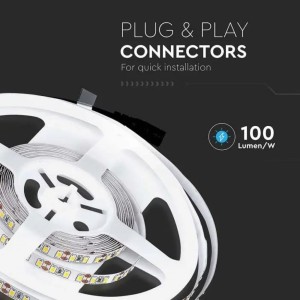 Strip LED 8W/m 12V 5 m V-TAC VT-3528-IP20 - Bobina da 5 m - foto 8