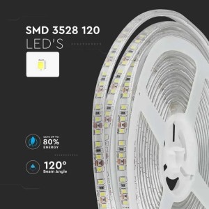 Strip LED 8W/m 12V IP65 5m 120 LED/m V-TAC VT-3528-120-IP65 - Bobina da 5 m - foto 11