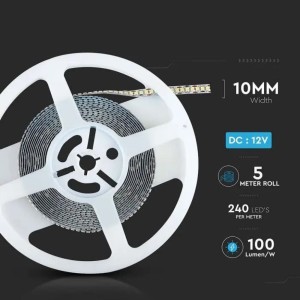 Strip LED 20W/m 12V 5m 240 LED/m IP20 V-TAC VT-2835-240-IP20 - Bobina da 5 m - foto 11
