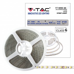 Strip LED SMD5050 10W/m 5m 24V IP65 V-TAC VT-5050-60-IP65 - Bobina da 5 m