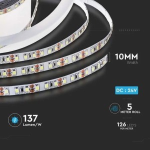 Striscia LED 8W/m 24V 5m IP20 V-TAC VT-2835 - Bobina da 5 m - foto 5