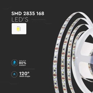 Striscia LED 12W/m 24V 168 LED/m 5m V-TAC VT-2835-168 - Bobina da 5 m - foto 8