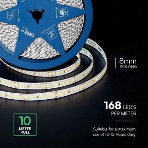 Striscia LED 12W/m 24V 10m 168 LED/m V-TAC VT-2835 168 - Bobina da 10 m - foto 5