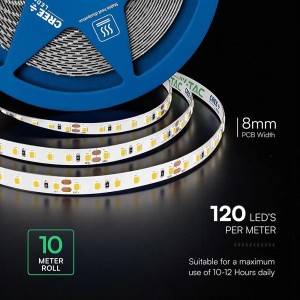 Striscia LED 10W/m 24V 120 LED/m IP20 V-TAC VT-2835 120 - Bobina da 10 m - foto 5