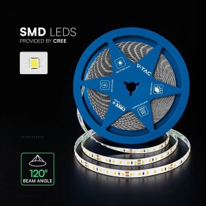 Striscia LED 10W/m 24V 120 LED/m IP20 V-TAC VT-2835 120 - Bobina da 10 m - foto 6