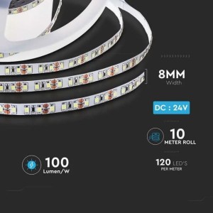 Striscia LED SMD2835 8W/m 24V 10m V-TAC VT-2835-7.5 - Bobina da 10 m - foto 4