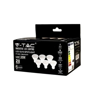 Faretto LED GU10 4,5W 100° Bianco V-TAC VT-2225, 6 pezzi - foto 3
