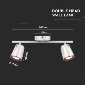 Faretto LED da muro doppio 10W IP20 bianco V-TAC VT-812 - foto 6