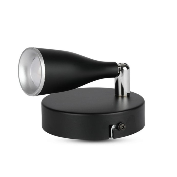 Faretto LED da muro orientabile 4,5W nero IP20 V-TAC VT-805