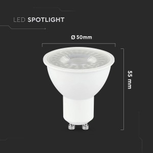 Faretto LED GU10 7,5W 38° bianco V-TAC VT-291-N-N - foto 8
