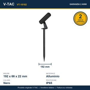 Faretto LED da giardino 2W IP65 nero V-TAC VT-10182 - foto 11
