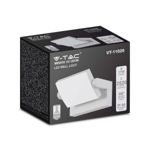 Applique LED da esterno 17W IP65 bianca V-TAC VT-11020-120-W - foto 4