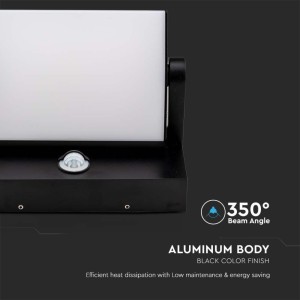 Applique LED da esterno 17W IP65 con sensore PIR nera V-TAC VT-11020-120-B - foto 5