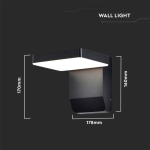 Applique LED da esterno 17W IP65 nera V-TAC VT-11020-150-B - foto 6