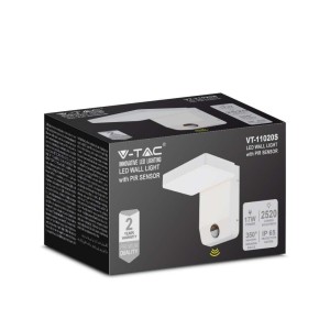 Applique LED da esterno 17W IP65 con sensore PIR V-TAC VT-11020-150-W - foto 3