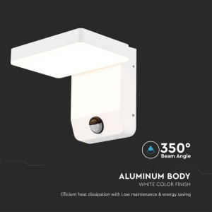 Applique LED da esterno 17W IP65 con sensore PIR V-TAC VT-11020-150-W - foto 5